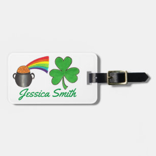 Etiqueta Para Maletas Foto del Día del Arcoiris Irlandés Shamrock St. Pa