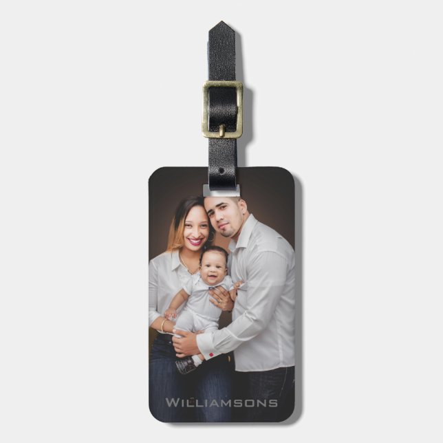 Etiqueta Para Maletas Foto familiar de personalizado (Frente Vertical)