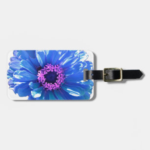 Etiqueta Para Maletas Foto floral azul margarita