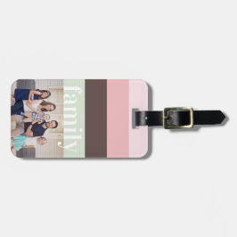 Etiqueta Para Maletas Foto moderna rosa, verde, marrón rayado