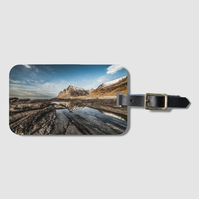 Etiqueta Para Maletas Foto paisajística de Noruega Lofoten (Anverso horizontal)