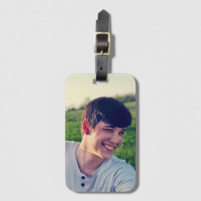 Etiqueta Para Maletas Foto personalizada  (Anverso vertical)