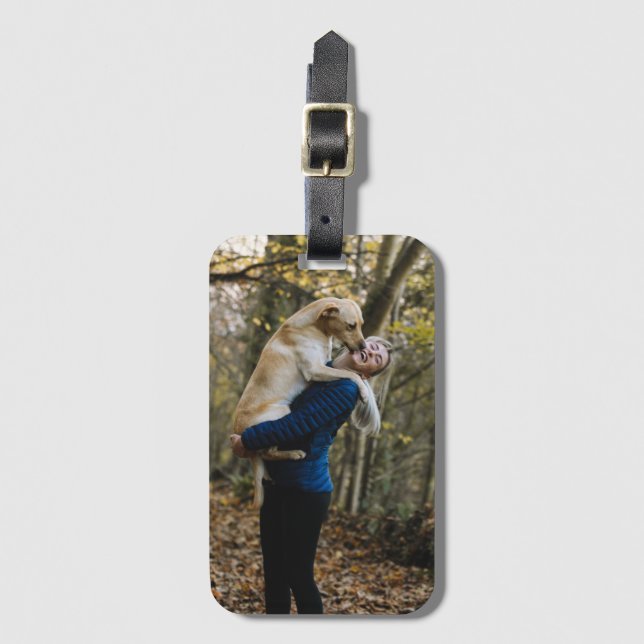 Etiqueta Para Maletas Foto personalizada  (Anverso vertical)