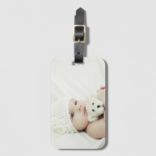 Etiqueta Para Maletas Foto personalizada (Anverso vertical)