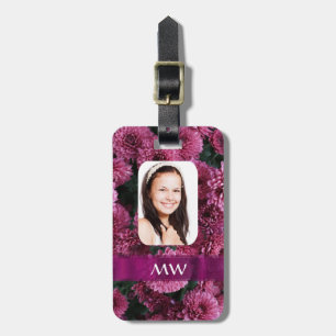 Etiqueta Para Maletas Foto personalizada con flores rosadas