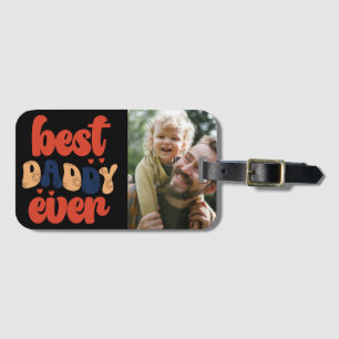 Etiqueta Para Maletas Foto personalizada de Best Daddy Ever Retro