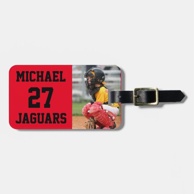 Etiqueta Para Maletas Foto personalizada de las rocas de béisbol (Frente Horizontal)