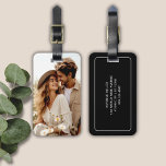 Etiqueta Para Maletas Foto personalizado<br><div class="desc">Etiqueta de equipaje de Personalizado de texto y foto</div>