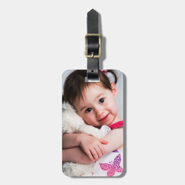 Etiqueta Para Maletas Foto Personalizado moderna (Frente Vertical)
