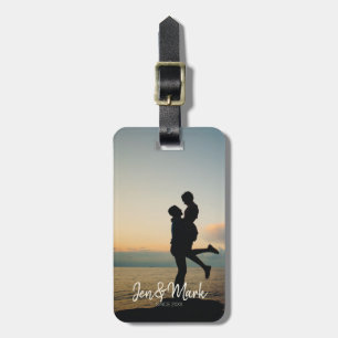 Etiqueta Para Maletas Foto robada. Nombre y año tipografía.