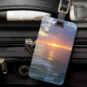 Etiqueta Para Maletas Foto y texto personalizados de la puesta de sol