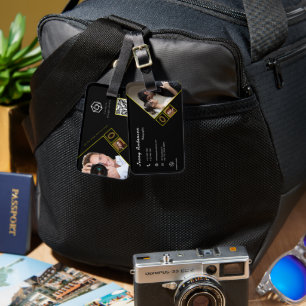 Etiqueta Para Maletas Fotógrafo del código QR del logotipo de la empresa