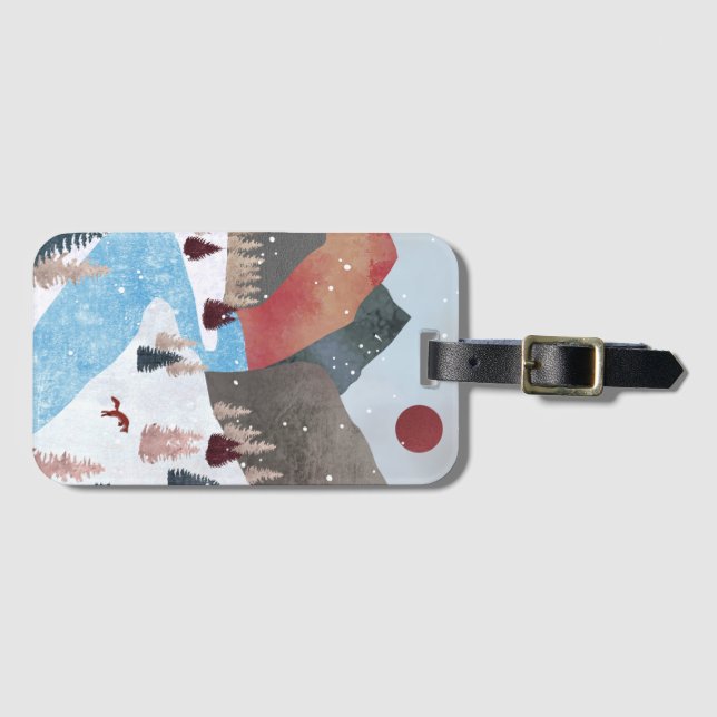 Etiqueta Para Maletas Fox de la caza de invierno (Anverso horizontal)