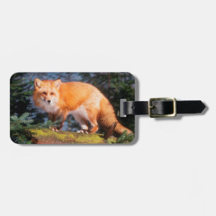 Etiqueta Para Maletas Fox rojo en un registro