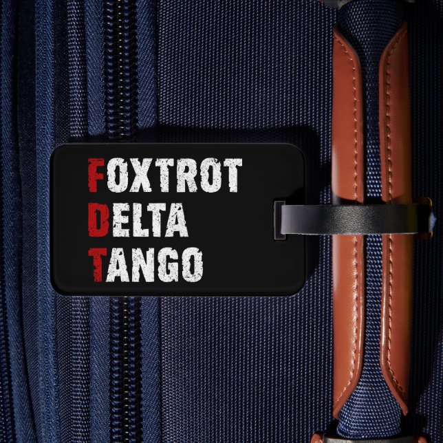 Etiqueta Para Maletas Foxtrot Delta Tango (Reverso  In Situ 2)