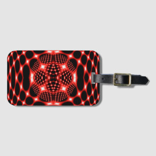 Etiqueta Para Maletas Fractal de globo rojo neón