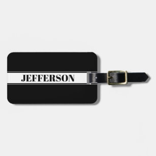 Etiqueta Para Maletas Frania negra y blanca con nombre personalizado