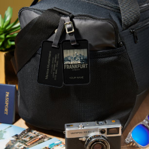 Etiqueta Para Maletas Frankfurt Alemania Skyline Retro Vintage Souvenir