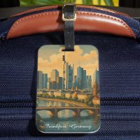Frankfurt Alemania Skyline Vintage Travel