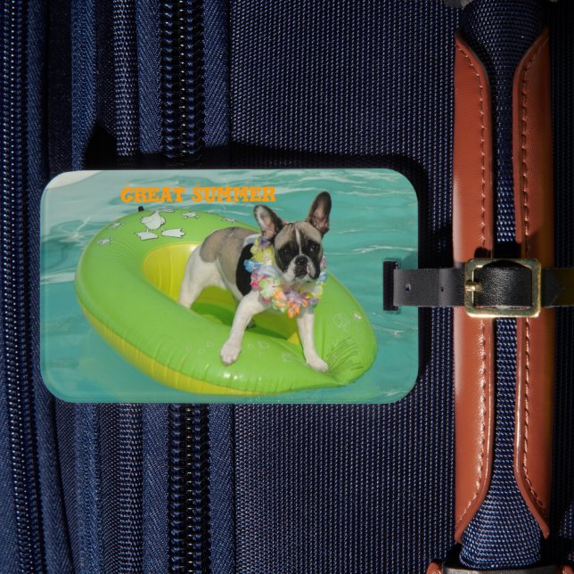 Etiqueta Para Maletas Französische Bulldogge Sommer French Bulldog (Anverso In Situ 4)