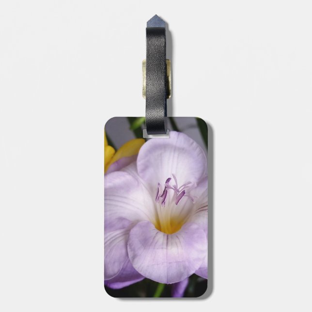 Etiqueta Para Maletas freesia violeta abierta (Atrás Vertical)