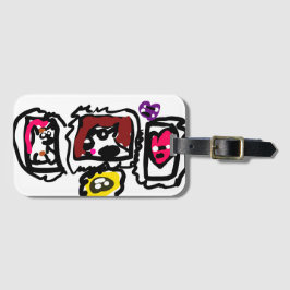 Etiqueta Para Maletas French bulldog hearts  