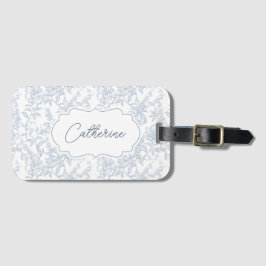 Etiqueta Para Maletas French Country Blue Toile Floral Lace Personalized