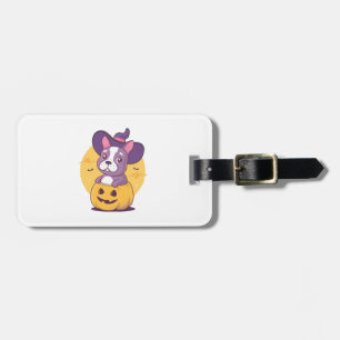 Etiqueta Para Maletas Frenchie Halloween