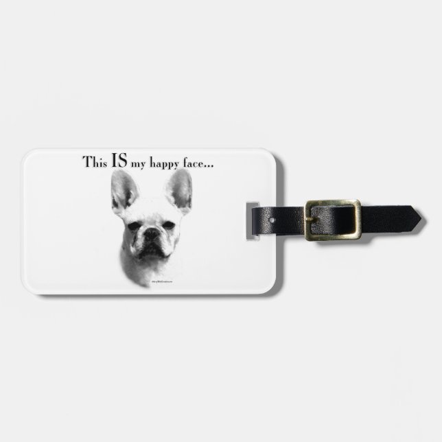 Etiqueta Para Maletas Frenchie Happy Face (Frente Horizontal)