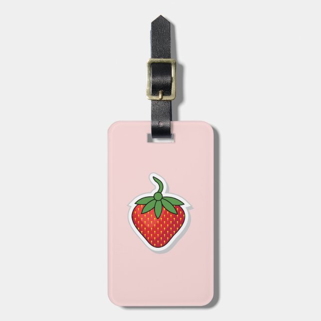 Etiqueta Para Maletas Fresa dulce rojo - personalizada (Frente Vertical)