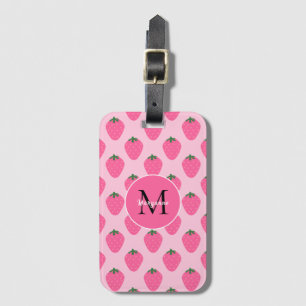Etiqueta Para Maletas Fresas rosadas, lindas personalizadas