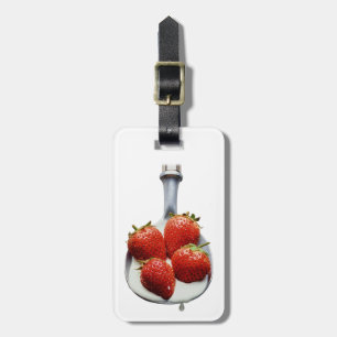 Etiqueta Para Maletas Fresas y Crema