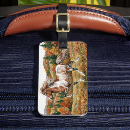 Etiqueta Para Maletas Freya Icelandic Horse in Autumn Forest