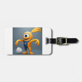 Etiqueta Para Maletas „Fröhliches Einaugenmonster mit Geisterfreund“