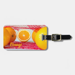 Etiqueta Para Maletas fruta naranja para vegetariano y vegetariano