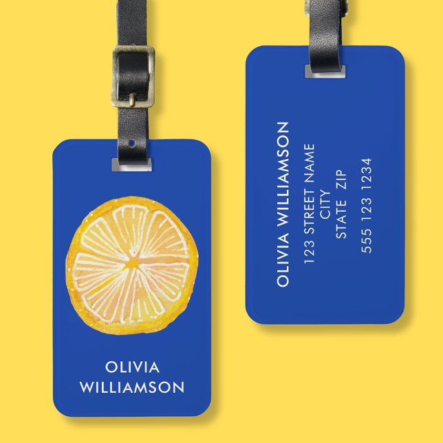 Etiqueta Para Maletas Fruta personalizada de cítricos limón (Subido por el creador)