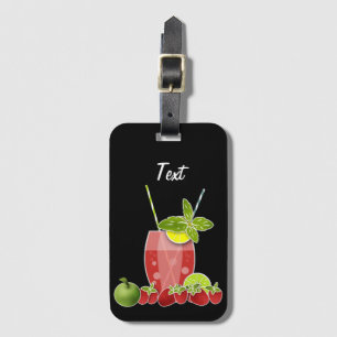 Etiqueta Para Maletas Frutos coctel fresa manzana lima retro