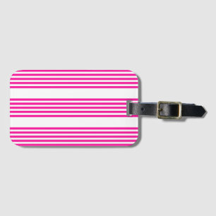 Etiqueta Para Maletas Fuchsia y cinco rayas blancas