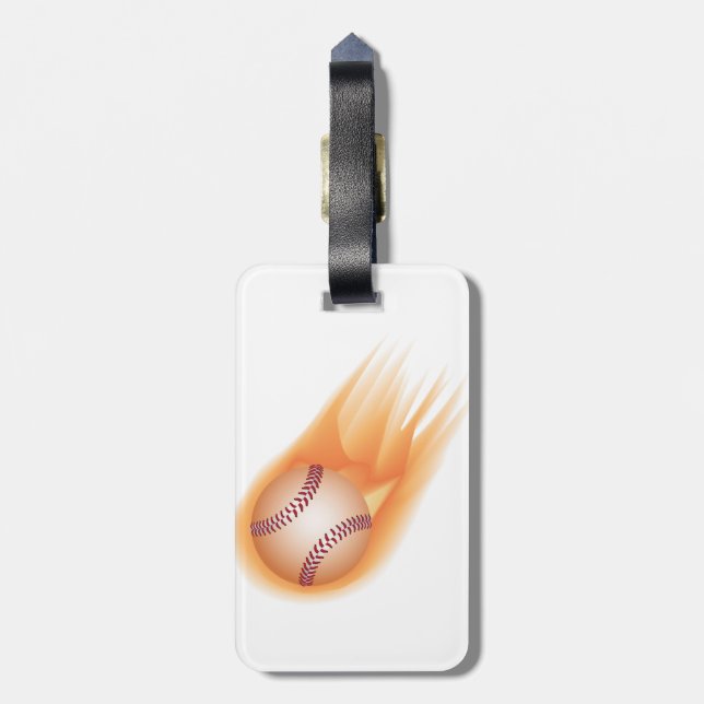 Etiqueta Para Maletas fuego del béisbol (Atrás Vertical)
