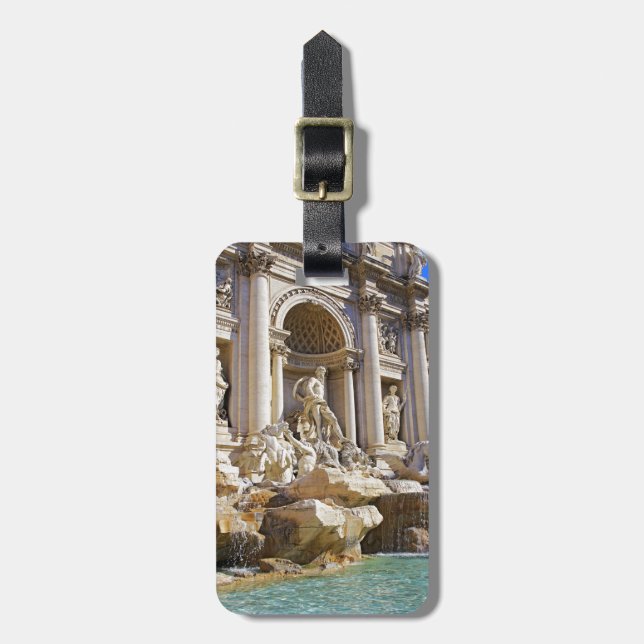 Etiqueta Para Maletas Fuente de Trevi Roma Fotografía (Frente Vertical)