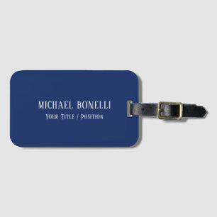 Etiqueta Para Maletas Fuente Serif Elegante Color Azul Clásico Minimalis