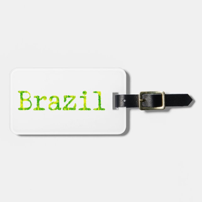 Etiqueta Para Maletas Fuente verde y amarilla de Brasil (Frente Horizontal)