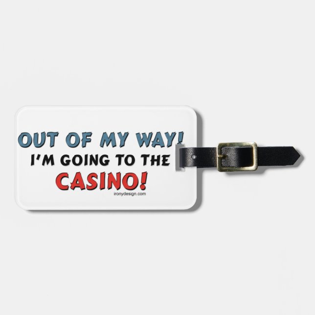 Etiqueta Para Maletas Fuera de mi casino de la manera (Frente Horizontal)