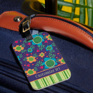 Etiqueta Para Maletas Fun Flower Personalizado Nombre de patrón Inespiri