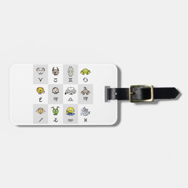 Etiqueta Para Maletas Fun Zodiac Astrological Characters (Frente Horizontal)