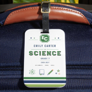 Etiqueta Para Maletas Funda personalizada de ciencia verde marino para l