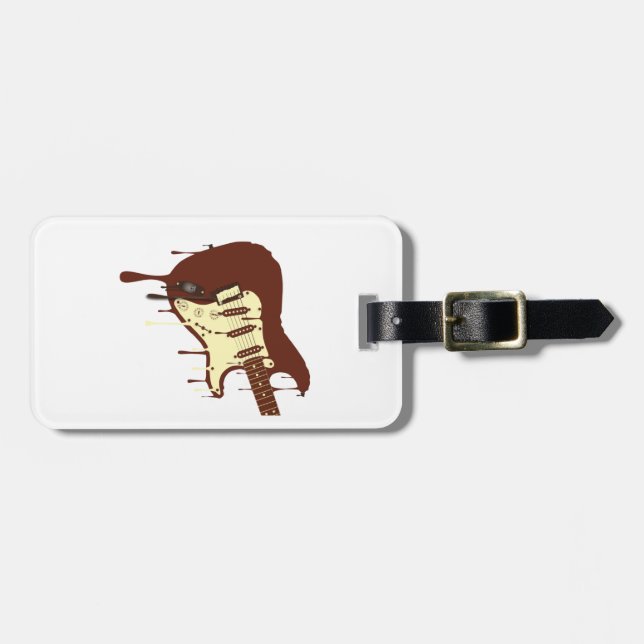 Etiqueta Para Maletas Fundición de guitarra de chocolate (Frente Horizontal)