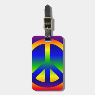 Etiqueta Para Maletas Funky Rainbow Peace Symbol