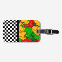 Funky Tri-Colour Peppers y Checkerboard