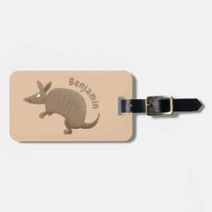 Etiqueta Para Maletas Funny armadillo feliz personalizado ilustracion